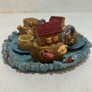 Noah’s Ark 10 Piece Hand Crafted Mini Tea Set Collectible CUTE 🐻🦁🐷